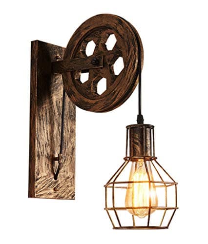 TAOMZ Creative Wheel Retro Wall Light| 1 Light,Iron Art| American Country Aisle Wall Lamp Fixture Lights Wall Industrial Wind Sconce (Color : Bronze-25x30cm)