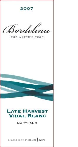 2007 Bordeleau Late Harvest Vidal Blanc 357 mL