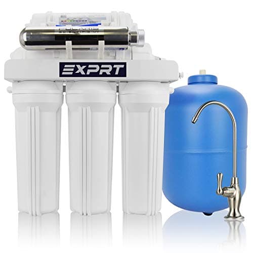 EXPRT 7 Stage Under Sink 75 GPD pH+ Reverse Osmosis Water Filter System with Alkaline Mineralizer & UV Sterilizer