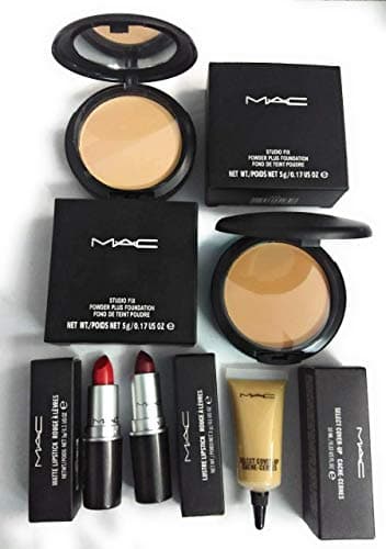 DEBRA bridal store Mac Studio Fix Powder Plus Foundation Nc43 and Nc45 Select Cover Up, Nc30 Lipstick Ruby Woo and Sin