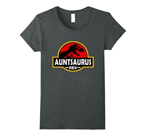 Women's Aunt Saurus Rex Dinosaur Funny T-Shirt Medium Dark Heather