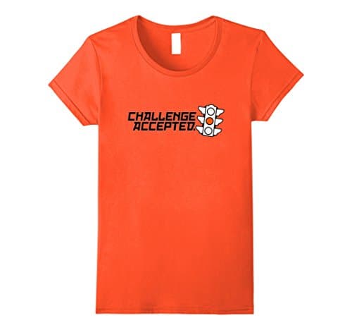 Womens Cross Red Light - Challenge Accepted I Accept Dares Tshirt Small Orange