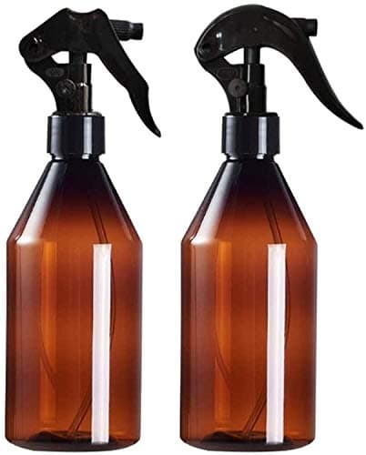 Wlnnes 2PCS Container, Portable Spray Bottle 300ml Refillable Fine Mist Sprayer & Plastic Spray Bottle Amber Non-Toxic Odorless Sprayer Leak-Proof for Cleaning Products Garden Treatment