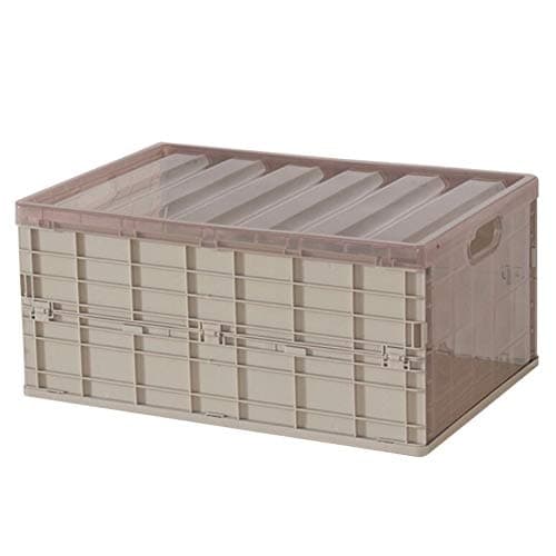 Yamer Foldable Plastic Storage Box Crate Collapsible Car Trunk Organizer Store Carry Shoes Home Office Folder Holder Organizer Khaki