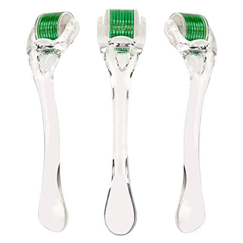Microneedle Derma Roller for Face and Body [ 3 Pack ] - 540 Titanium Micro Needles .25mm – Professional Micro-Roller Microneedle Roller with Storage Case (1st Version)
