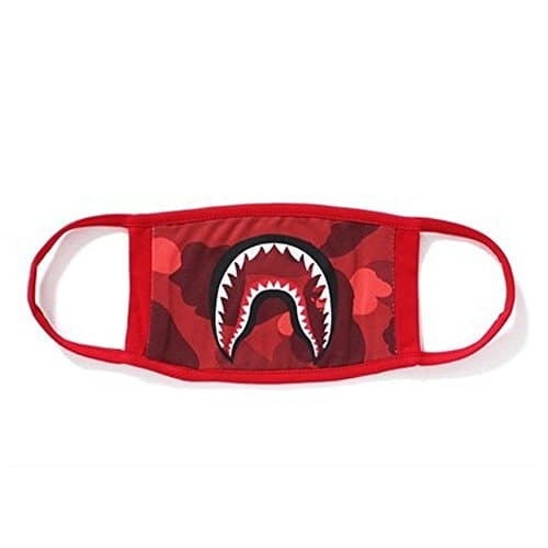 1 PackCamping First Aid Kits Bape Black Black Shark Face Mask (Red)