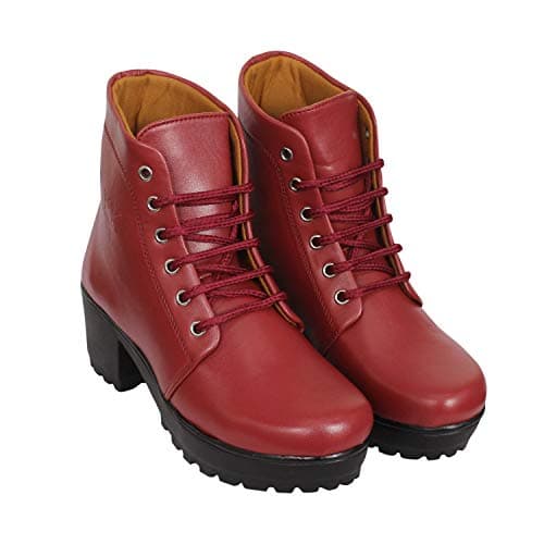 Women's Leather High Heel Ankle Length Boots