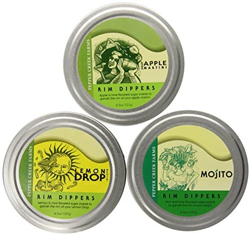 Pepper Creek Combo Pack, Apple Martini, Mojito and Lemon Drop Rim Dippers, 4.5 Ounce