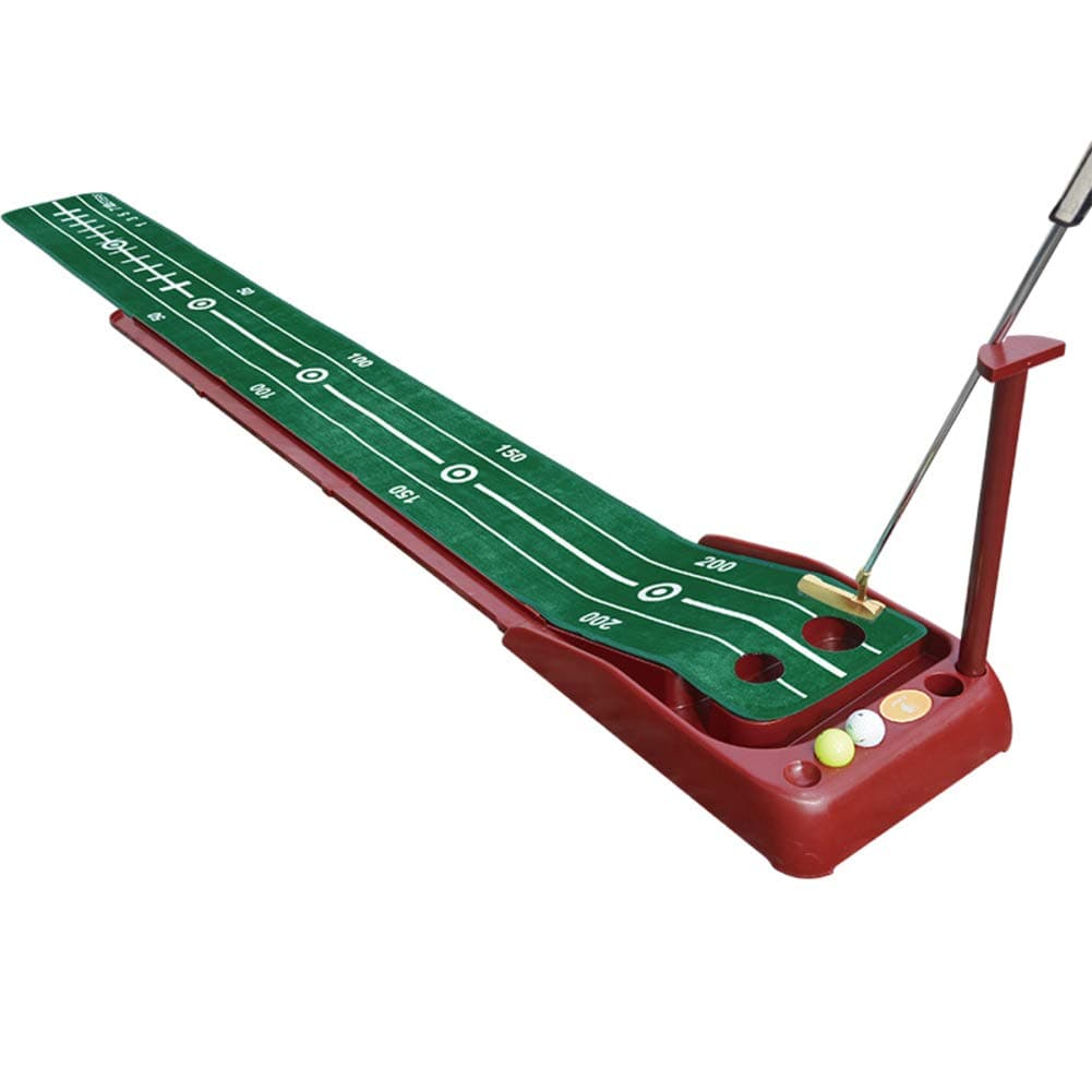 Portable Golf Putting Green With Ball Return System,putting Mat For Adults,professional Golf Training Mat Aids Indoor Outdoor A 37x288cm(15x113inch)
