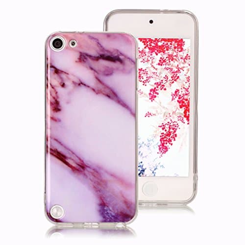 Marble Case for iPod Touch 5, iPod Touch 6 Case, Ronger Gel TPU Silicone Case Ultra Thin Flexible Cover with Stone Pattern for iPod Touch 5 /6 Case, Purple