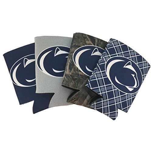 NCAA 4-Pack Multi Color Sublimated Neoprene Beverage 12oz Insulated Can Hugger (Penn State Nittany Lions)