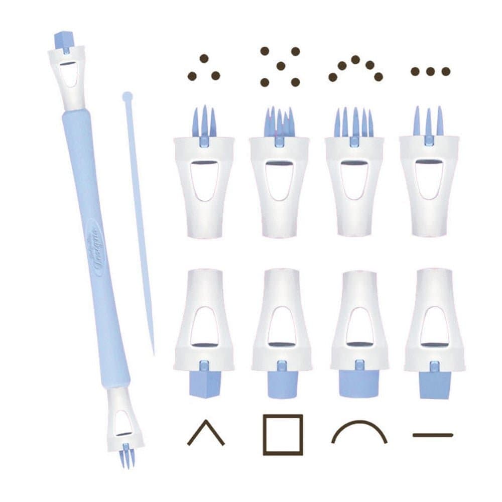 JoyGlobal Pattern Impression and Broderie Anglaise Creator with 8 Pieces Interchangeable Ends(Pattern 1)
