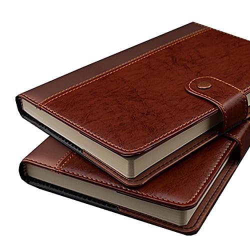 Business Office Notebook Stationery A5 Leather Creative Notebook Diary (Brown)