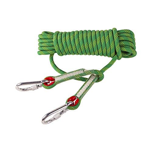 LINSGROUP Diameter 12mm 10M(32ft)/20m(64ft)/30M(98ft) Professional Climbing Rope Rock Climbing Rope Static Rope Abseiling Rope Climbing Cord Climbing Equipment (Green, 10M(32FT))