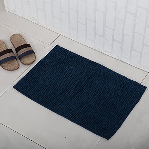 [UPDATE]Chenille Bath Tub Mat Non Slip Washable Bath Mat Tolit Carpet Floor Mat Bathroom Rugs 16.5" x 24.4 (Cornflower Blue)