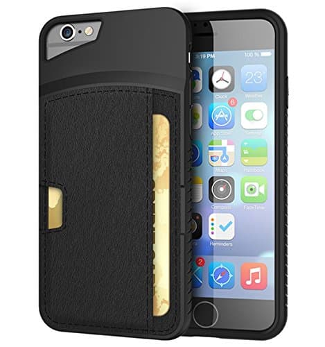 iPhone 6 Case, REBOOS [Wallet Pro Series] iPhone 6 Leather Wallet Case "Holds 3 cards plus cash" for iPhone 6/6S -Black