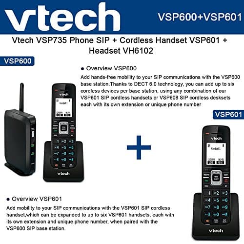 Vtech VSP600 SIP Base Station and Cordless Handset +VSP601 DECT Cordless Handset