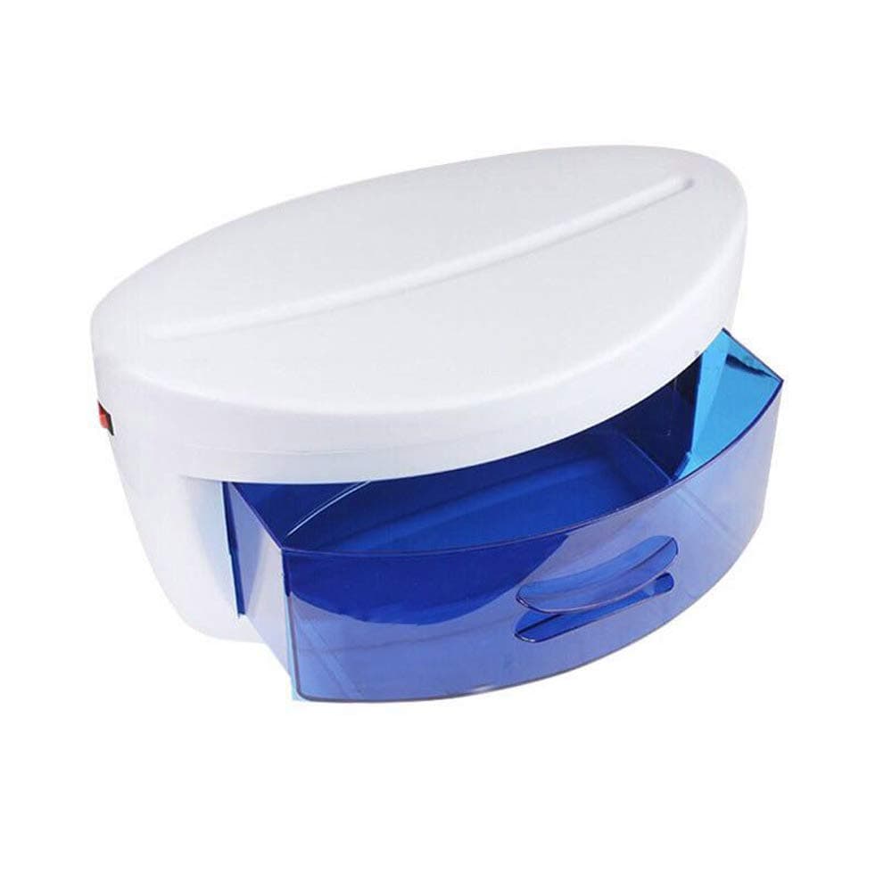 Sterilizer For Nail Art Tool Disinfection Box Small 360 Range Double Ozone Ultraviolet Disinfection Cabinet Manicure Box Machine (White)