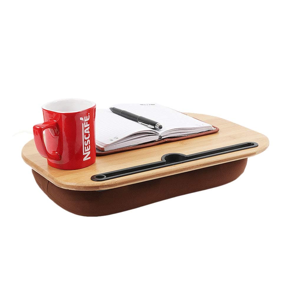 Frjjthchy Practical Lap Desk with Pillow Soft Book Stand for IPAD Books (Burlywood)