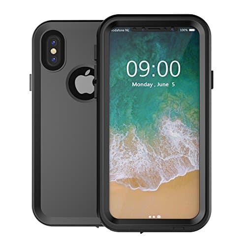 iPhone X Case, Airshy Waterproof Case Ultra-Thin/Slim [Perfect Fit] with Face ID Shockproof 4 Meters Free Fall Shell for Outdoor/Daily Use/Water Sports -Retail Package(Black)