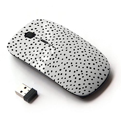 Planetar Colorful PrinTed Ultra-thin Wireless Optical 2.4Ghz Mouse - Black ( Polka Dot White Black Dress Dalmatian )