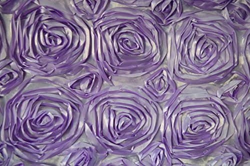 Lilac Satin Rosette Embroidered Table Runner 15" x 108"