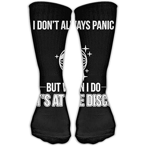 I Don'T Always Panic But When I Do It'S At The Disco Funny Knee High Long Soft Socks High Long Stockings Suitable For 38-44 Yards Of Feet