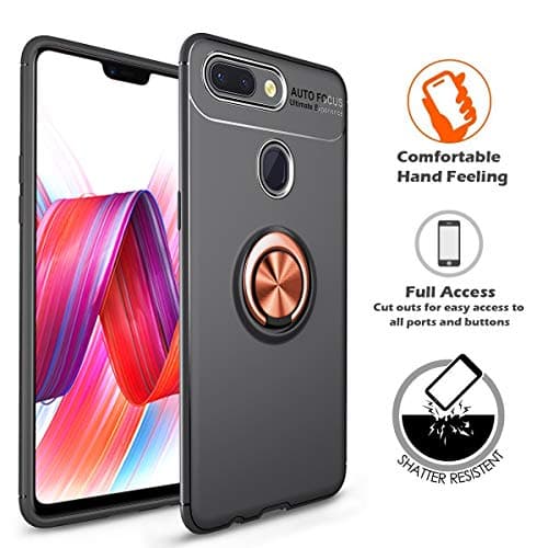 LIKESEA Xiaomi Mi 8 Lite Case, 360 Degree Rotatable Bracket Shockproof Metal Buttonhole Bracket Case for Xiaomi Mi 8 Lite[Youth Version] - Rose Gold
