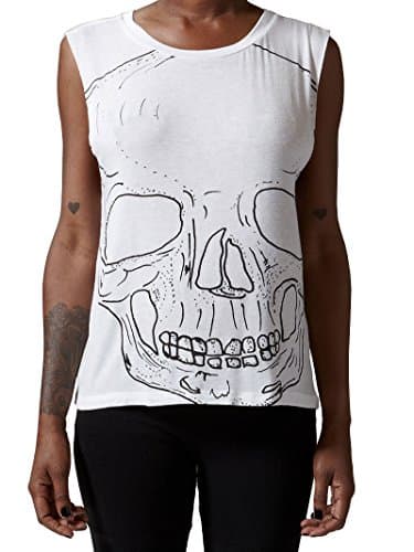 Morning Warrior White Big Skull Twist Top (Medium)