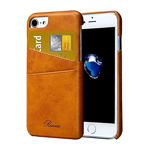 iPhone 6s Plus Wallet Case, 6 Plus Card Slot Phone Leather Case By Rssviss, Slim Leather Back Case with card holder for iPhone 6/6S Plus - Orange,5.5 inch