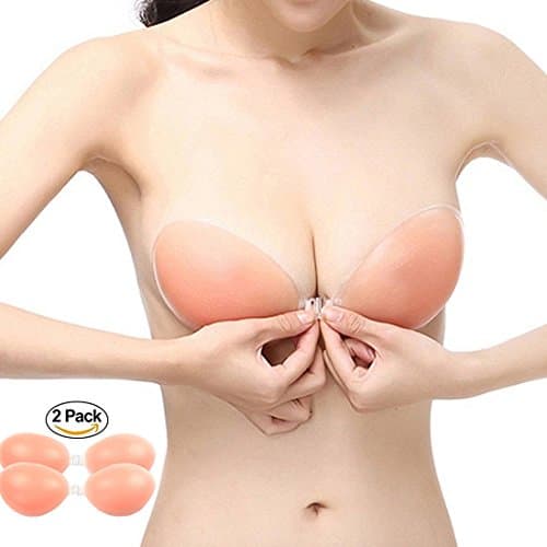 Backless Stick on Bras Invisible Push Up Bra Silicone Adhesive Nubra Strapless Bra (B)
