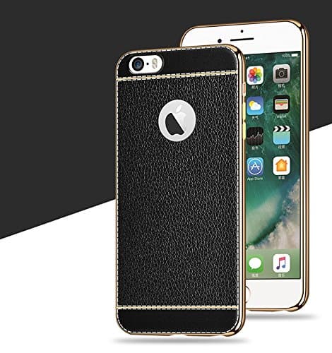 iPhone 6 6S 7 7 Plus Leather Case Soft Cover Case (iphone 6 - Black)
