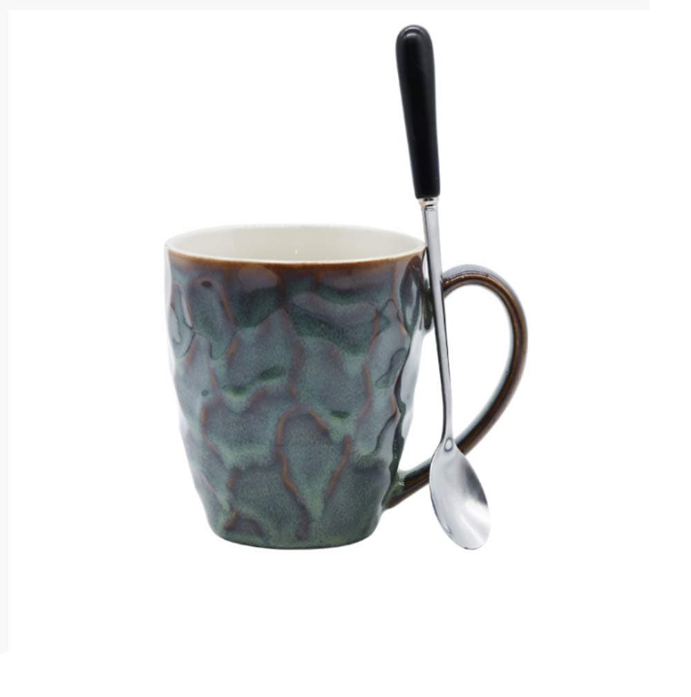 Household Mugs Simple Water Cup Cute Ceramic Office Cup Creative Couples Cup with Spoon Fashion Water Cup