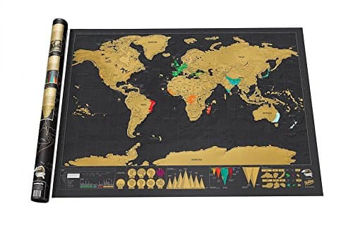 Scrape Off World Map for Holiday Gift ,Rub off World Map,Perfect Gift for Travelers to track the places you travel of World on Map for Adventurers (16.5 x 11.8 inches)