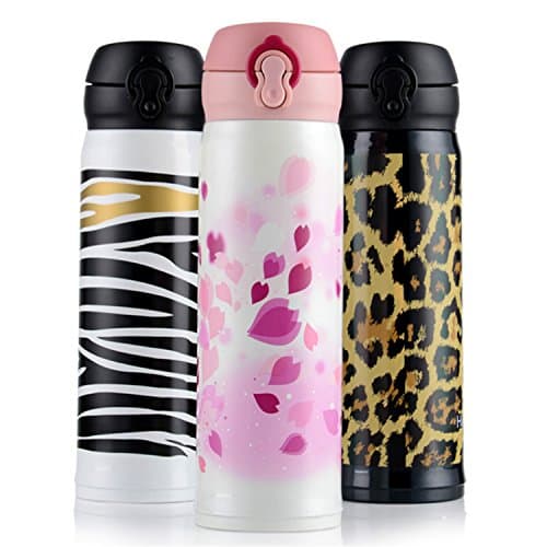 Best Annie Vacuum Cup Thermo Mug Double Layer CupThermo Stainless Steel Cherry Leopard Grain Bottle for Car Vacuums Flasks Coffee Mug leopard 500ml