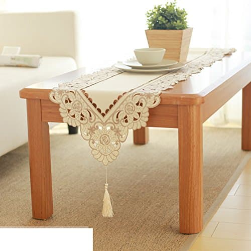 European Classic Embroidery Table Cloth/Table Cloth/Table Runner/Tea Table Towel-D 40x215cm(16x85inch)