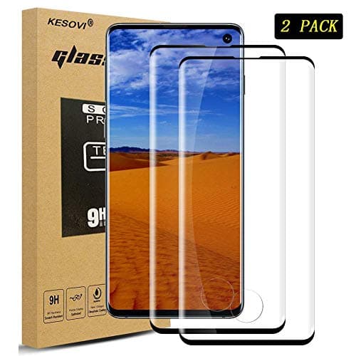 KESOVI Screen Protector for Samsung Galaxy S10, 3D Full Coverage Tempered Glass Screen Protector -[Compatible with in-display fingerprint sensor] Screen Protective Film for Galaxy S10