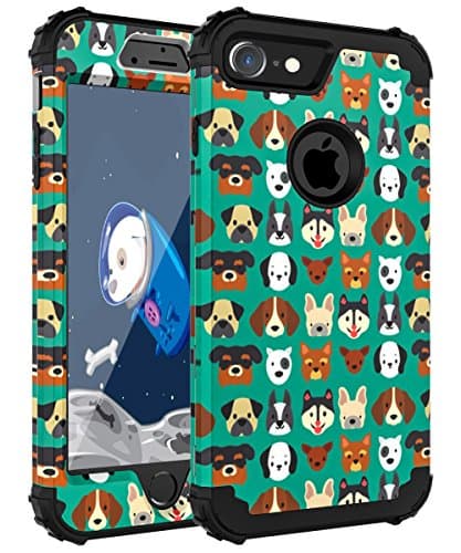 iPhone 7 Case , BEBEGOO Three Layer Hybrid Sturdy Heavy Duty Shockproof Armor High Impact Resistant Protective Cover Case For iPhone 7 (Only For 4.7"),Dog Family