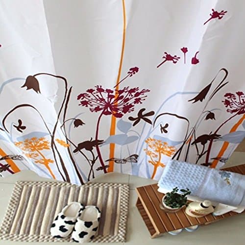 Shower Curtain Strong and Durable Premium Polyester is Mildew-free, Non-smelling, No-hardening in Winter, Vibrant Colour and Design, Includes Free Hooks Enhance Your Bath Experience Now!