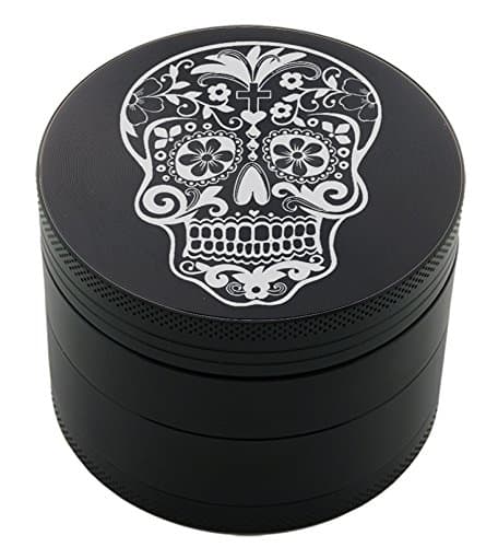 Sugar Skull Laser Etched Design 4pcs Large Size Herb Grinder With FREE Scraper Item # ETCH-G012317-231