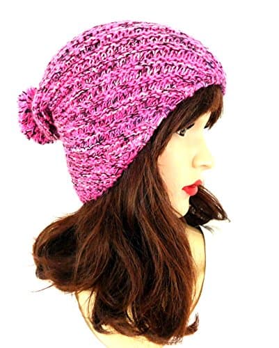 Women's Hat Knit Pink Beanie Hat