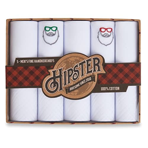 Hipster Men's Handkerchiefs 3 Pack Gift Box