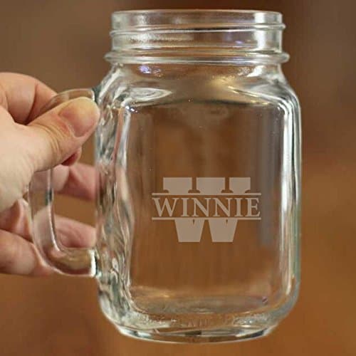 Custom Mason Jar Glass Mug with Handle 16 OZ Kitchen Decors Personalized Cups Gifts for Men Customize Gifts for Women