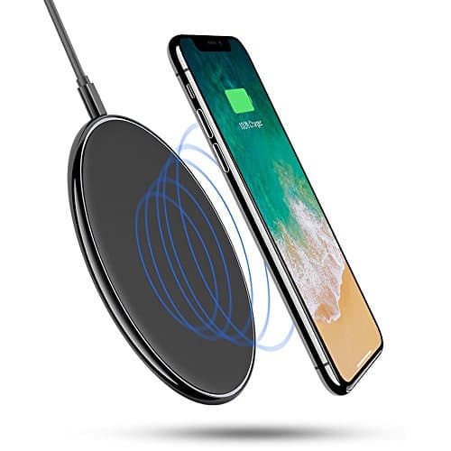 Wireless Charger, Ultra-Slim Wireless Charging Pad For iPhone 8 / 8 Plus, iPhone X, Galaxy Note 5, S7/S7 Edge/S6/S6 Edge/S6 , Nexus 7/6/5/4,LG Optimus Vu2 LG G3 and More Qi Enabled Device(black)