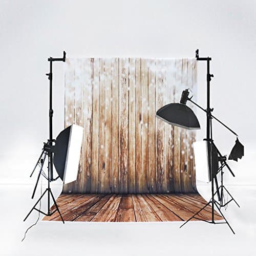 [2017 New Version] 5x7ft/1.5x2.1m Star Wooden Backdrop Background for Photography Studio Video Shooting (Backdrop Only!)