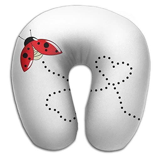 Lesi Yes U Shaped Neck Pillow Memory Foam Comfortable Fly Ladybug Indoor Outdoor Travel Airplane Car Office School