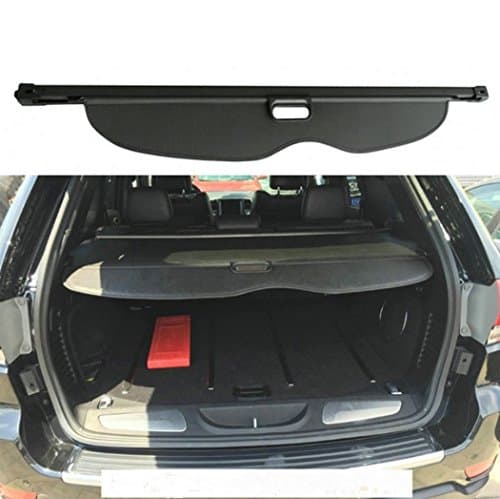 SunnyKun Retractable Rear Trunk Parcel Shelf Security Shield Cargo Luggage Security Cover Shade for Grand Cherokee 2011 2012 2013 2014 2015 2016 2017(Black)