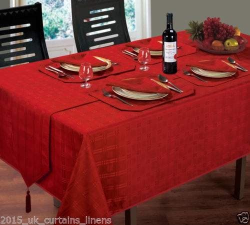 Table Cloth/Christmas Table Cloth/Party Table cloth/Jacquard table cloth/HEMPTON (Napkins, RED)