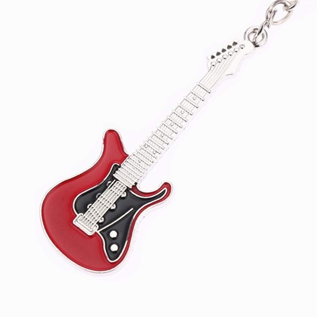 DearAnswer Creative Guitar Keychain Musical Instrument Keyring Mini Cute Key Holder Unique Gift and Souvenir,Big Red