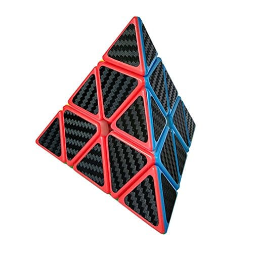 HTFGNC Pyraminx Pyramid Carbon Fiber Speed Magic Cube Sticker Twisty Puzzle Cube Rubik's Cube